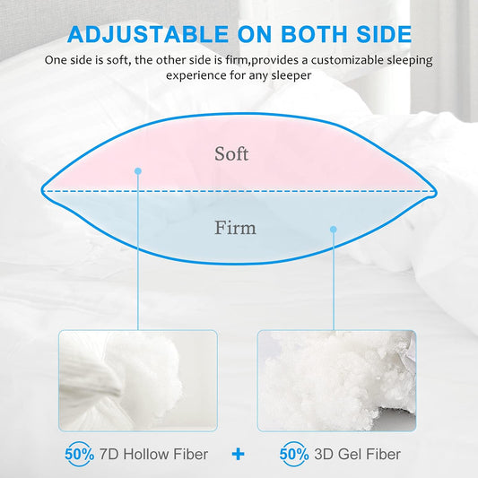 Hotel Collection Bed Pillows for Sleeping 2 Pack Queen Size,Pillows for Side and Back Sleepers,Super Soft Down Alternative Microfiber Filled Pillows,20 x 30 Inches