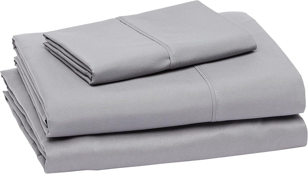Lightweight Super Soft Easy Care Wrinkle-Free Breathable Brushed Microfiber 3-Piece Bed Sheet Set with 14-Inch Deep Pockets, Twin, Dark Gray, Solid
