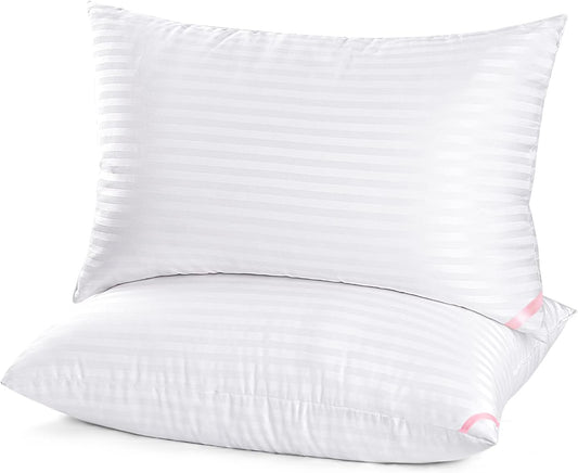 Hotel Collection Bed Pillows for Sleeping 2 Pack Queen Size，Pillows for Side and Back Sleepers,Super Soft Down Alternative Microfiber Filled Pillows,20 x 30 Inches