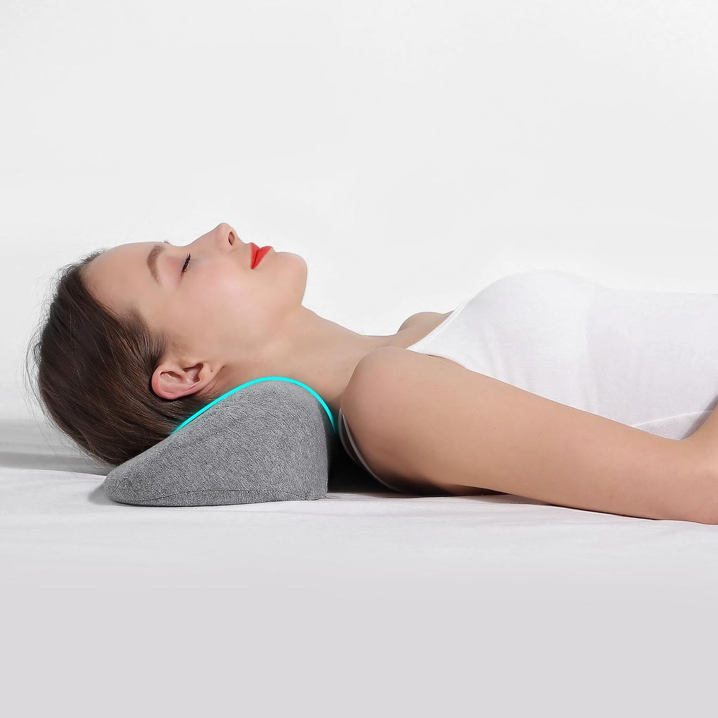 Cervical Neck Pillows for Pain Relief Sleeping, Memory Foam Neck Bolster Support Pillow and Shoulder Relaxer for Stiff Pain Relief, Neck Support Pillow Bed Neck Roll Pillow(Dark Gray)