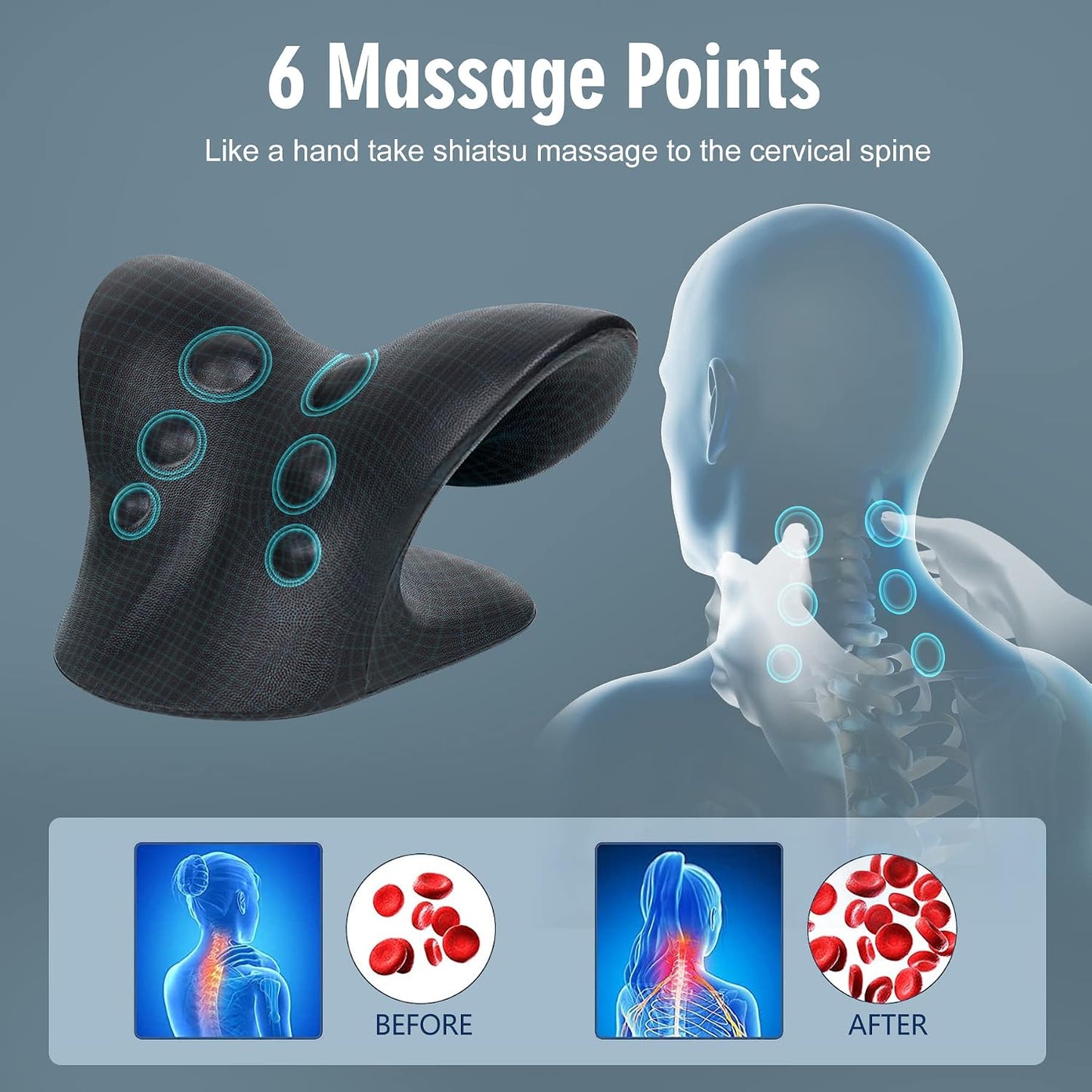 Neck Stretcher for Pain Relief, Neck and Shoulder Relaxer Cervical Traction Device Pillow for Muscle Relax and TMJ Pain Relief(Black)