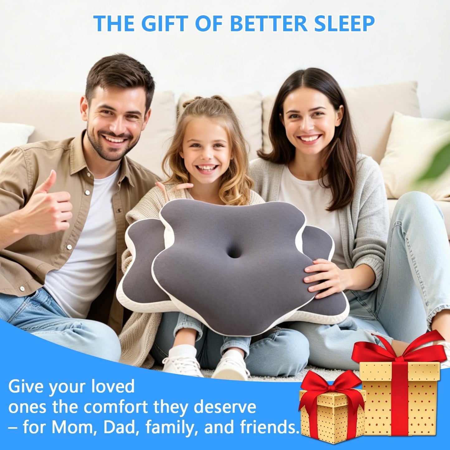 Ergo Pillow for Sleep Apnea, Neck Pain, and Snoring Relief | Cervical Neck Pillow for Neck Pain Relief & Side Sleeper | Orthopedic Memory Foam with Ergonomic Neck Support, Gray, Standard