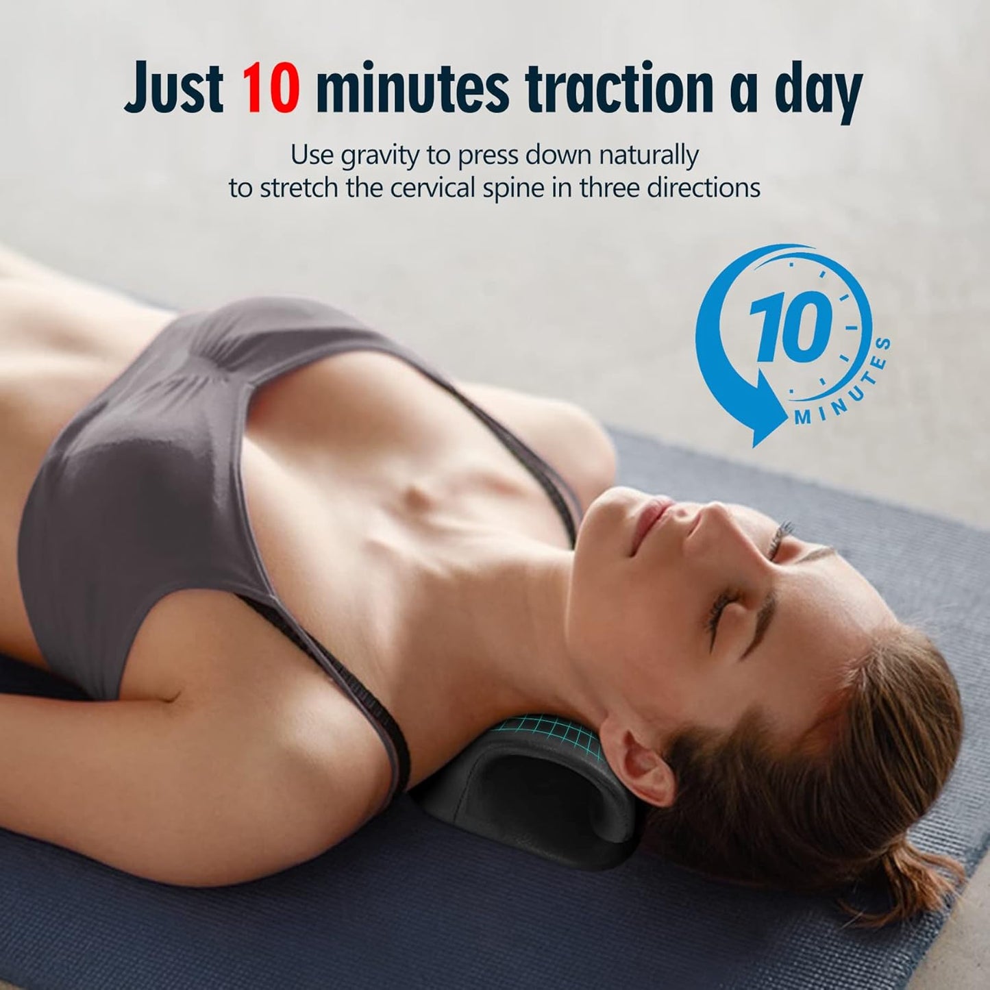 Neck Stretcher for Pain Relief, Neck and Shoulder Relaxer Cervical Traction Device Pillow for Muscle Relax and TMJ Pain Relief(Black)