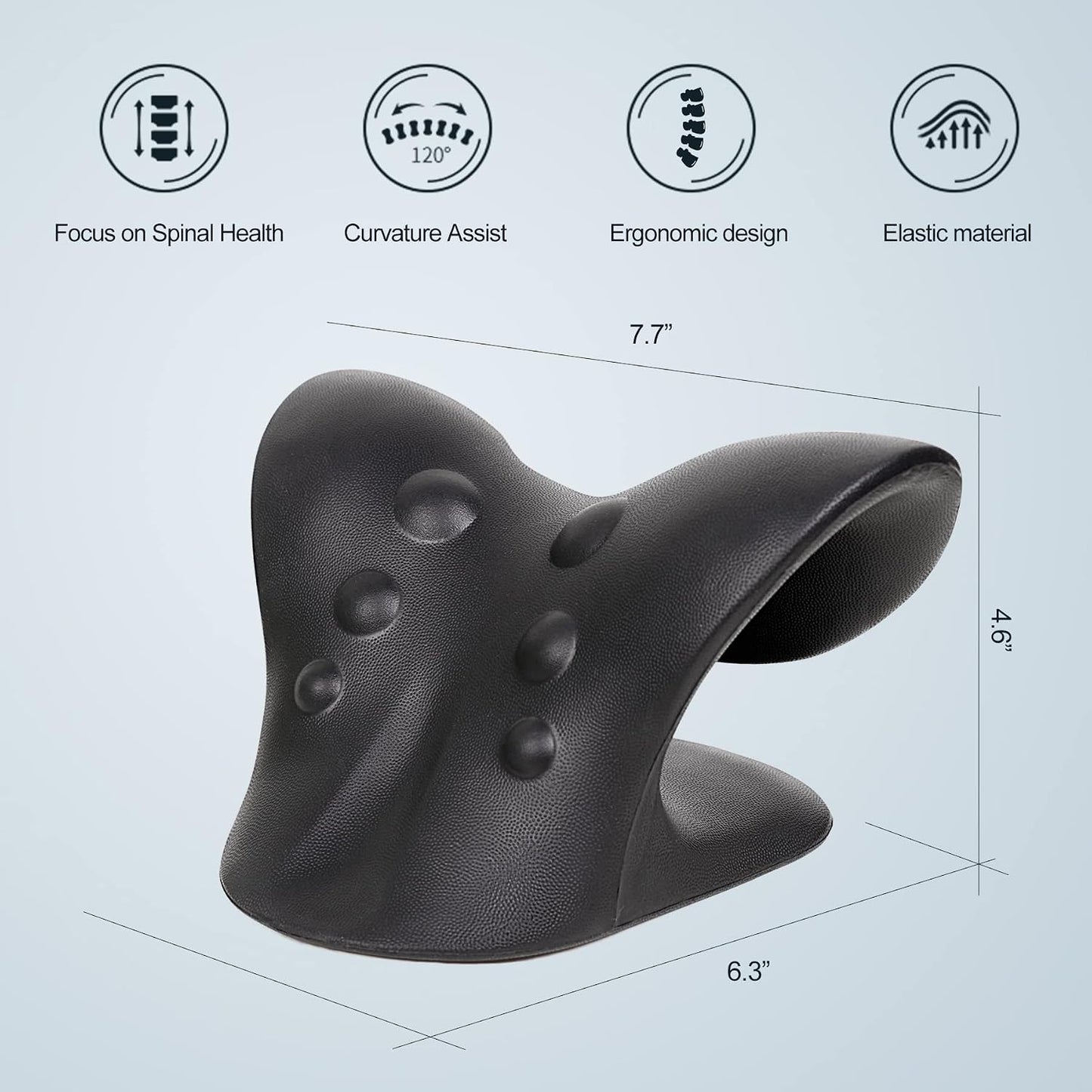 Neck Stretcher for Pain Relief, Neck and Shoulder Relaxer Cervical Traction Device Pillow for Muscle Relax and TMJ Pain Relief(Black)