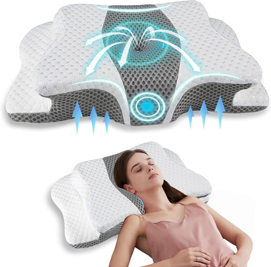 Pain Relief Cervical Pillow for Neck Support, Adjustable Ergonomic Pillow Cozy Sleeping, Odorless Orthopedic Memory Foam Pillow, Contour Bed Pillow for Side Back Stomach Sleeper