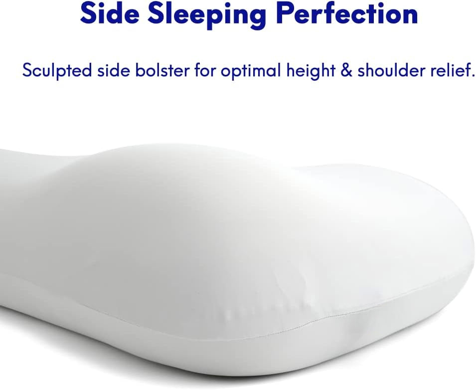 Deep Sleep Pillow, Patented Ergonomic Contour Design for Side & Back Sleepers, Orthopedic Cervical Shape Gently Cradles Head & Provides Neck Support & Shoulder Pain Relief - Calm Grey